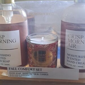 Crisp Morning Air Set  Nourishing Hand Soap, Moisturizing Hand Cream Brown/ Gold